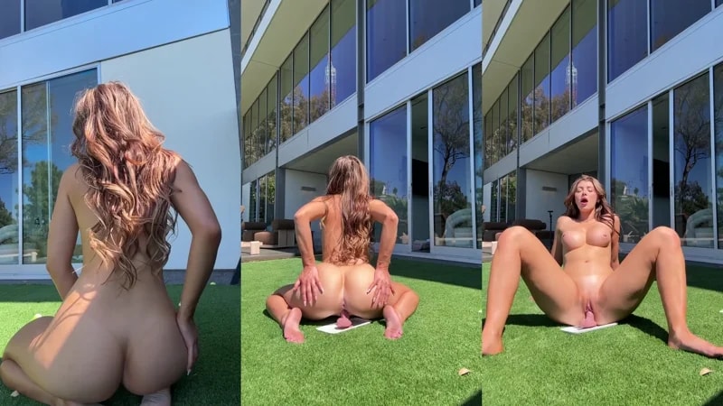 Victoria Queen Takes Her Dildo For A Ride Outside